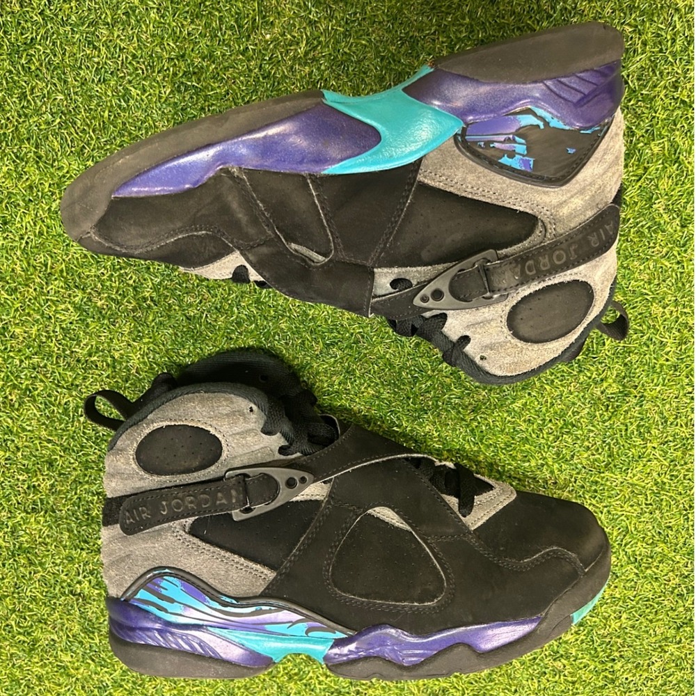 Jordan 8 Retro Aqua Black Bright Concord 305368-025 Youth Size 6Y